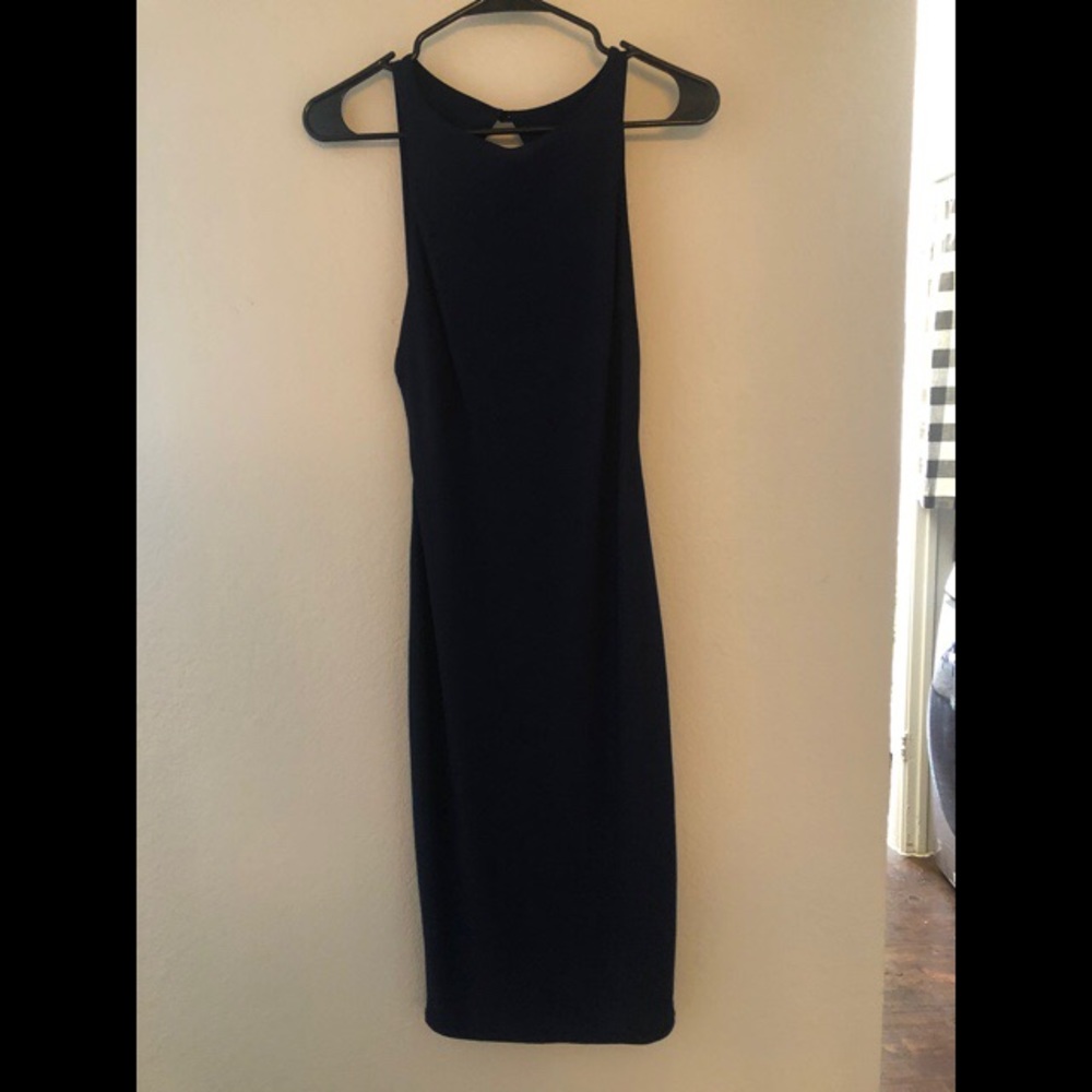 Navy Blue backless Dress